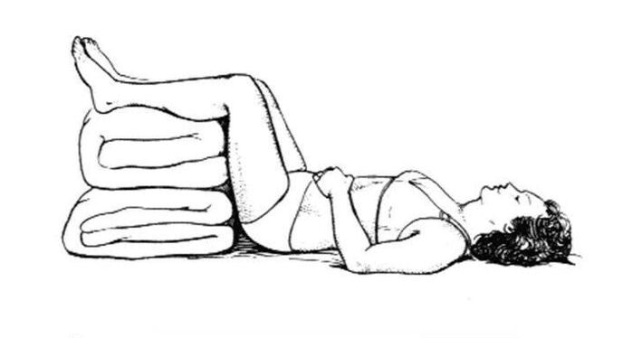 Препоръчителна поза за стреляща лумбална болка в крака и седалището